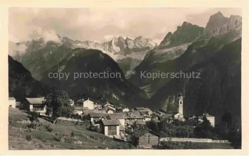 AK / Ansichtskarte Soglio Maloja GR Panorama mit Blick gegen Bondascagruppe Alpen