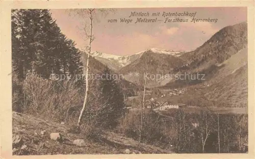 AK / Ansichtskarte Mittlach Colmar 68 Haut-Rhin Panorama Blick gegen Rotenbachkopf vom Wege Metzeral Forsthaus Herrenberg