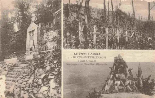 AK / Ansichtskarte Hartmannswillerkopf Hartmannsweilerkopf 68 Haut-Rhin Le Front d'Alsace Monuments et Cimetiere Allemands