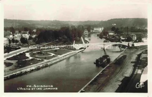 AK / Ansichtskarte SOIssONS 02 Aisne Panorama Aisne et les jardins