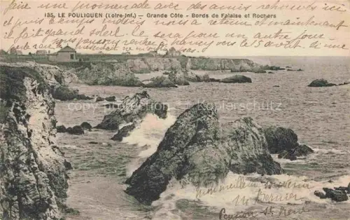 AK / Ansichtskarte LE POULIGUEN Saint-Nazaire 44 Loire-Atlantique Grande Côte Bords de falaise et rochers