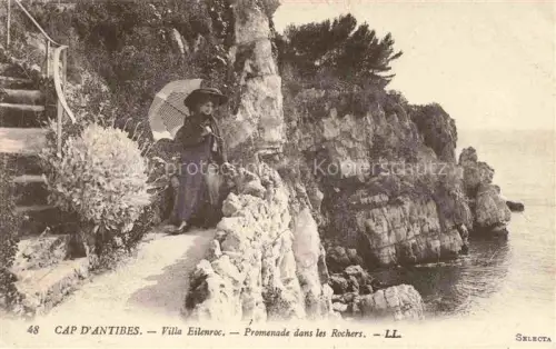 AK / Ansichtskarte Cap d Antibes 06 Alpes-Maritimes Villa Eilenroc Promenade dans les rochers