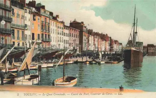 AK / Ansichtskarte TOULON -SUR-MER 83 Var Le Quai Cronstadt Carré du Port Courrier de Corse Bateau
