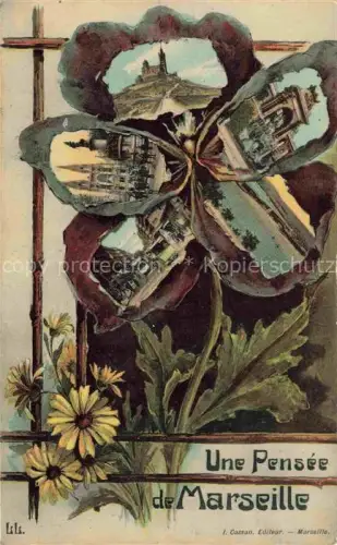 AK / Ansichtskarte MARSEILLE 13 Une pensée de la ville Kleeblatt Kuenstlerkarte