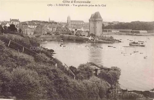 AK / Ansichtskarte St-Servan-sur-Mer SAINT-SERVAN-SUR-MER 35 Ille-et-Vilaine Vue générale prise de la Cité