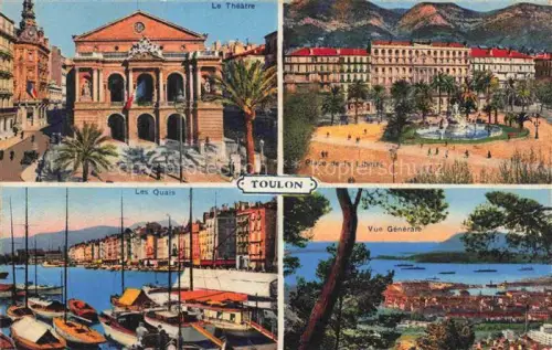 AK / Ansichtskarte TOULON -SUR-MER 83 Var Théâtre Place de la Liberté les Quais vue générale