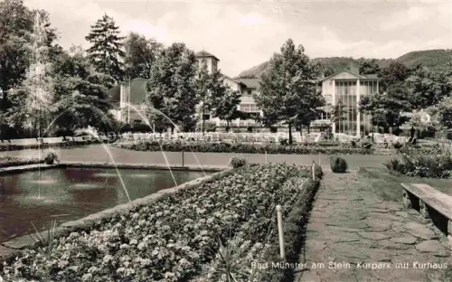 AK / Ansichtskarte Bad Muenster am Stein Ebernburg Rheinland-Pfalz Kurpark mit Kurhaus Wasserspiele