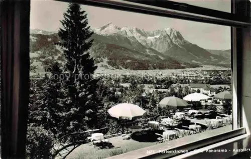 AK / Ansichtskarte Partenkirchen GARMISCH-PARTENKIRCHEN Bayern Pension Panorama Restaurant Café Ausblick Alpen