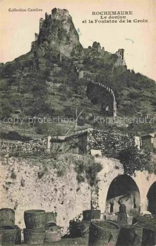 AK / Ansichtskarte Rochemaure PRIVAS 07 Ardeche Le donjon et la Fontaine de la Croix Ruines