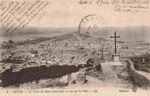 AK / Ansichtskarte Cette SETE 34 Herault La Croix du Mont Saint-Clair et vue sur la ville