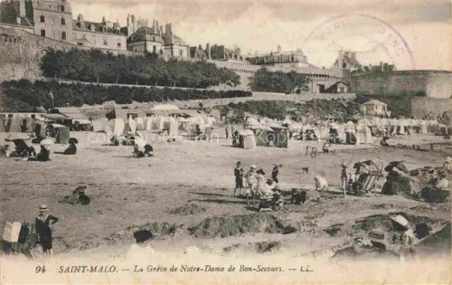 AK / Ansichtskarte SAINT-MALO ST-MALO 35 La Grève de Notre-Dame de Bon-Secours Plage Feldpost