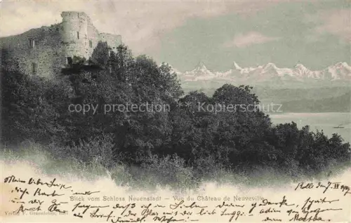 AK / Ansichtskarte Neuveville La Neuenstadt Bielersee Preles BE Vue du Chateau de Neuveville