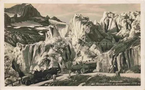 AK / Ansichtskarte Furkastrasse UR mit Rhonegletscher und Gerstenhoerner
