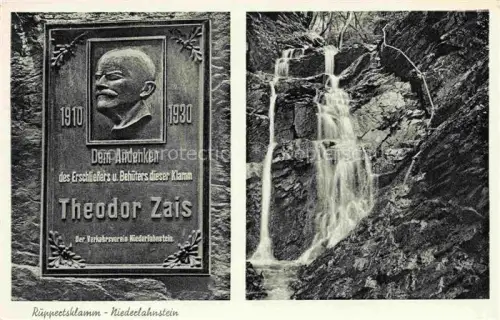 AK / Ansichtskarte Niederlahnstein Lahnstein Rheinland-Pfalz Ruppertsklamm Gedenktafel Theodor Zais
