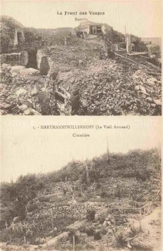 AK / Ansichtskarte Hartmannswillerkopf Hartmannsweilerkopf 68 Haut-Rhin Le Front des Vosges Cimetiere Bastion