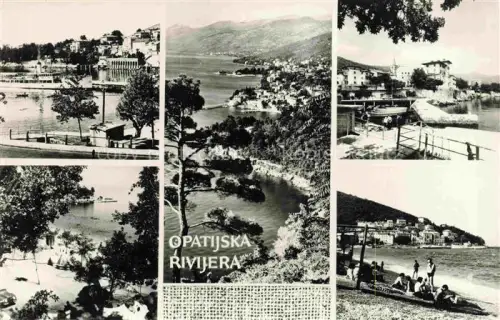AK / Ansichtskarte OPATIJA Abbazia Croatia Kuestenpanorama Strand Teilansichten