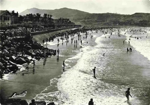 AK / Ansichtskarte HENDAYE 64 Pyrenees-Atlantiques La plage à contre-jour au fond l'Espagne