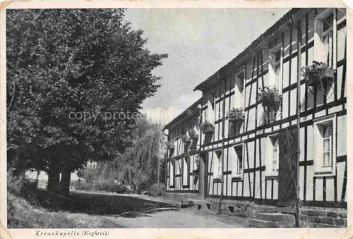 AK / Ansichtskarte Kreuzkapelle Much Rhein-Sieg-Kreis NRW Gasthof Schoenenbruecher Fachwerkhaus