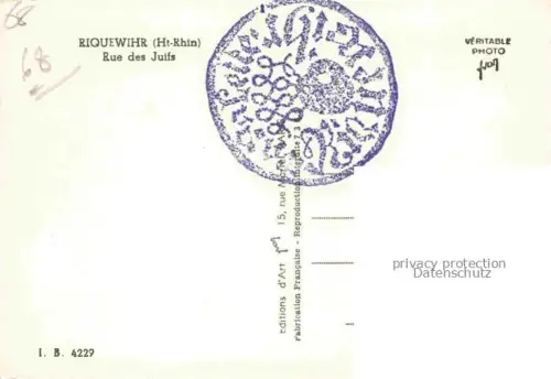 AK / Ansichtskarte Riquewihr Ribeauville 68 Haut Rhin Rue des Juifs