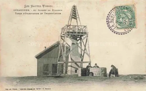 AK / Ansichtskarte Gerardmer Saint-Die 88 Vosges Au Sommet du Honneur Table d'Orientation et Triangulation