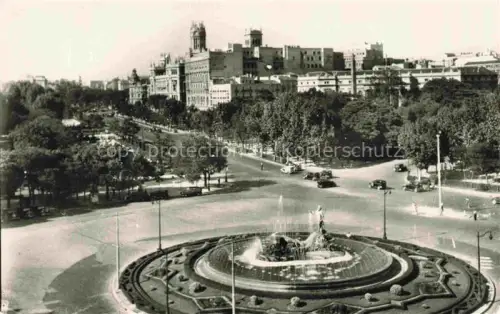 AK / Ansichtskarte MADRID  ES Vista parcial y Fuente de Neptuno