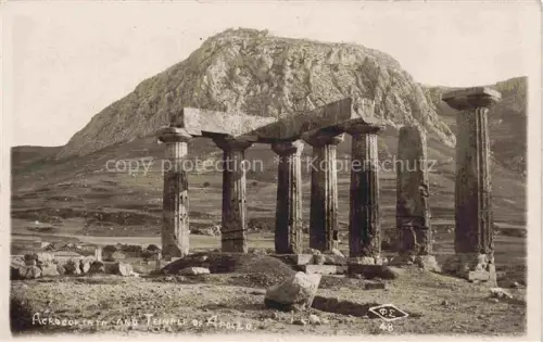 AK / Ansichtskarte Acrocorinth Akrokorinth Corinth Corinthe Korinth Korinthia Greece and Temple of Apollo