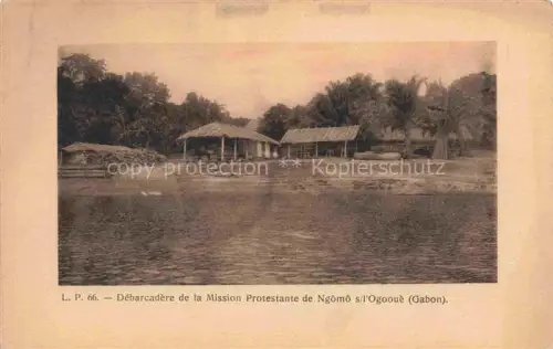 AK / Ansichtskarte Ngomo-sur-L Ogooue Gabon Gabun Debarcadere de la Mission Protestante de Ngomo s l'Ogooue