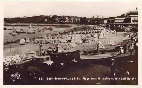AK / Ansichtskarte SAINT-JEAN-DE-LUZ Bayonne 64 Pyrenees-Atlantiques Plage vers le casino Golf Hotel