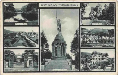 AK / Ansichtskarte Teutoburgerwald Hermannsdenkmal Donoper Teich Hiddesen Jagschloss Lopshorn Externsteine Berlebeck Johannaberg Kupfertiefdruck