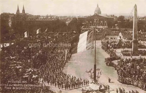 AK / Ansichtskarte PARIS 75 14 Juillet 1919 Défilé des Troupes Victorieuses Place de la Concorde