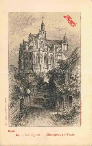 AK / Ansichtskarte Chaumont-en-Vexin BEAUVAIS 60 Oise Eglise Collection Maggi Oise No. 14 Nos Eglises Kuenstlerkarte