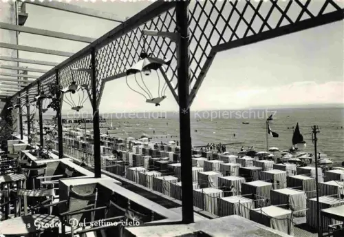 AK / Ansichtskarte GRADO Gorizia IT Dal settimo cielo Aussicht von Restaurant-Terrasse auf den Strand