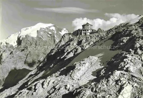 AK / Ansichtskarte Stilfserjoch 2750m Passo dello Stelvio IT Rifugio Tibet verso Ortles Tibethuette mit Ortler