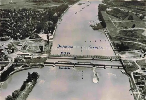 AK / Ansichtskarte Strasbourg  Strassburg 67 Bas-Rhin Le Pont du Rhin A droite Strasbourg a gauche Kehl Fliegeraufnahme