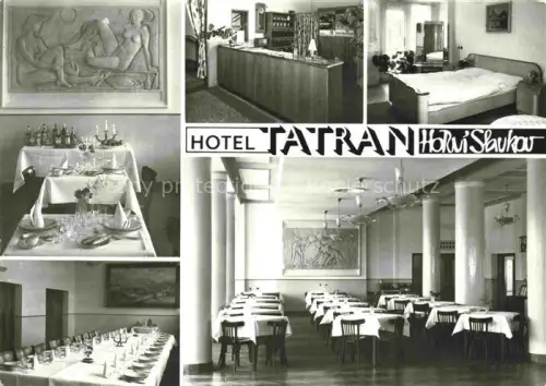 AK / Ansichtskarte Horni Slavkov Schlaggenwald Sokolov Falkenau Eger CZ Hotel Tatran Gastraeume Festtafel Bar Zimmer