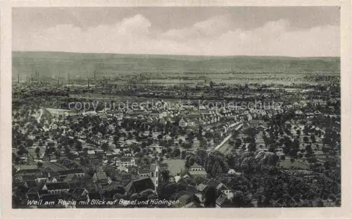 AK / Ansichtskarte Weil am Rhein Baden BW Panorama Blick auf Basel und Hueningen