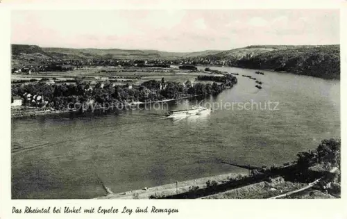 AK / Ansichtskarte Unkel Rhein Panorama Rheintal mit Erpeler Ley und Remagen