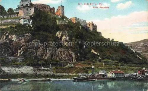 AK / Ansichtskarte St Goar Rhein Blick ueber den Rhein zur Ruine Rheinfels