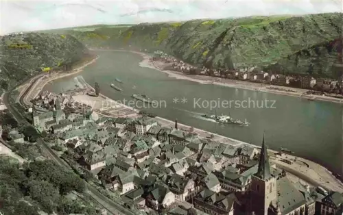 AK / Ansichtskarte St Goar Rhein Panorama Blick ueber den Rhein