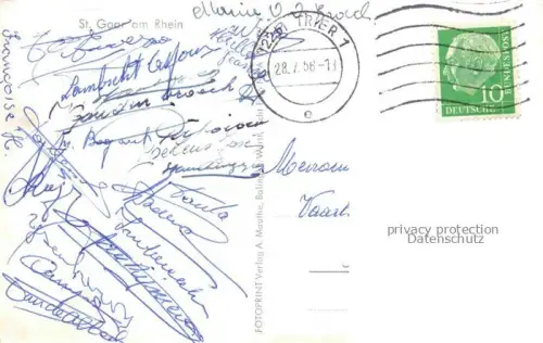 AK / Ansichtskarte St Goar Rhein Panorama Blick ueber den Rhein