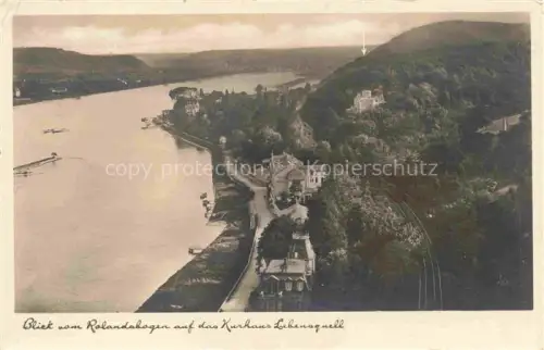 AK / Ansichtskarte ROLANDSECK Remagen Ahrweiler Rheinland-Pfalz Panorama Blick vom Rolandsbogen auf Kurhaus Lebensquell