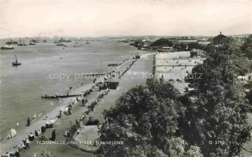 AK / Ansichtskarte Gravesend Kent UK Promenade and River