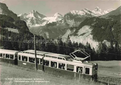 AK / Ansichtskarte INTERLAKEN BE Wengernalpbahn Breithorn Tschingelhorn und Gspaltenhorn