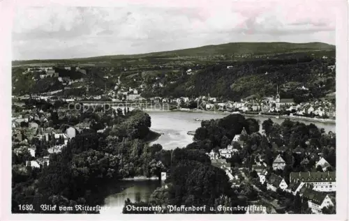 AK / Ansichtskarte KOBLENZ  Rhein Panorama Blick vom Rittersturz Oberwerth Pfaffendorf Ehrenbreitstein