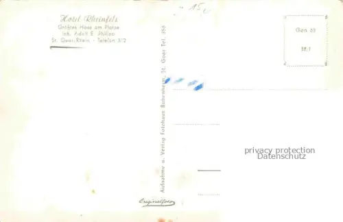 AK / Ansichtskarte St Goar Rhein Hotel Rheinfels