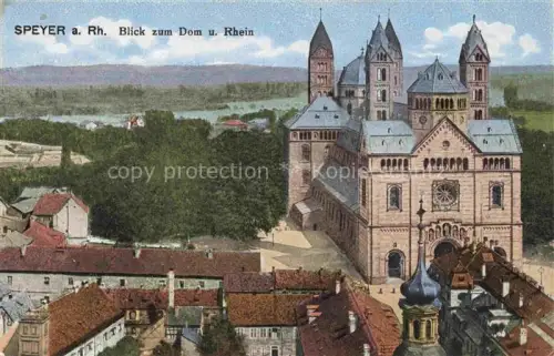 AK / Ansichtskarte SPEYER Rhein Blick zum Dom und Rhein