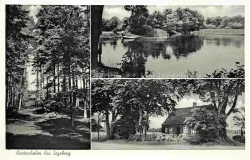 AK / Ansichtskarte Hartenholm Segeberg Schleswig-Holstein Waldpartie Partie am Wasser Bauernhof