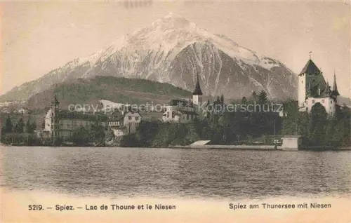 AK / Ansichtskarte SPIEZ Thunersee Niedersimmental BE Lac mit Niesen 