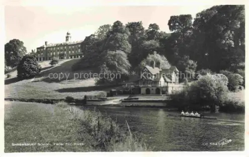 AK / Ansichtskarte Shrewsbury  Shropshire UK School From the Riveri