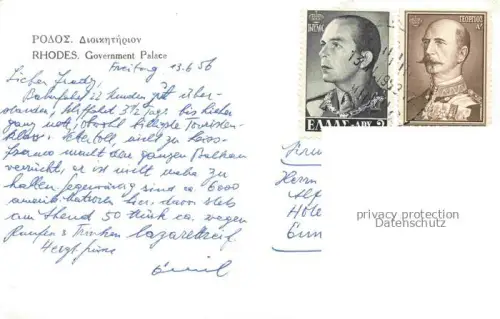 AK / Ansichtskarte Rhodes  RHODOS Greece Government Palace